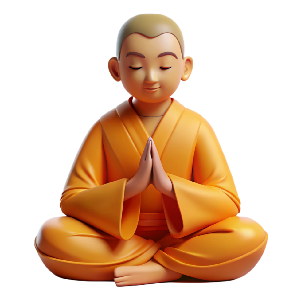 striking victorian Portrait of a serene monk in saffron robes, meditating peacefully, lit by soft morning light, in a spiritual style impeccable png