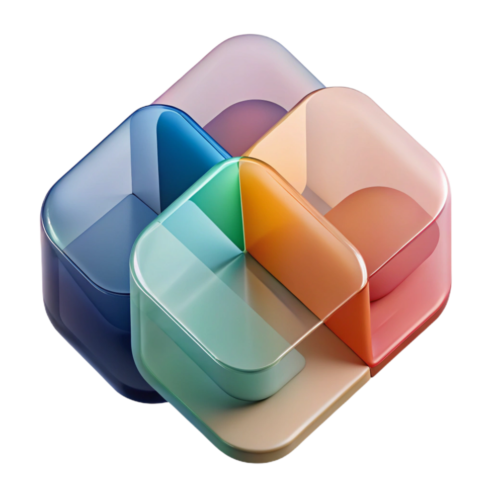 wonderful classic A series of overlapping translucent planes, each with a different color and texture, creating a sense of depth and complexity. Minimalist style, subtle color palette sharp png