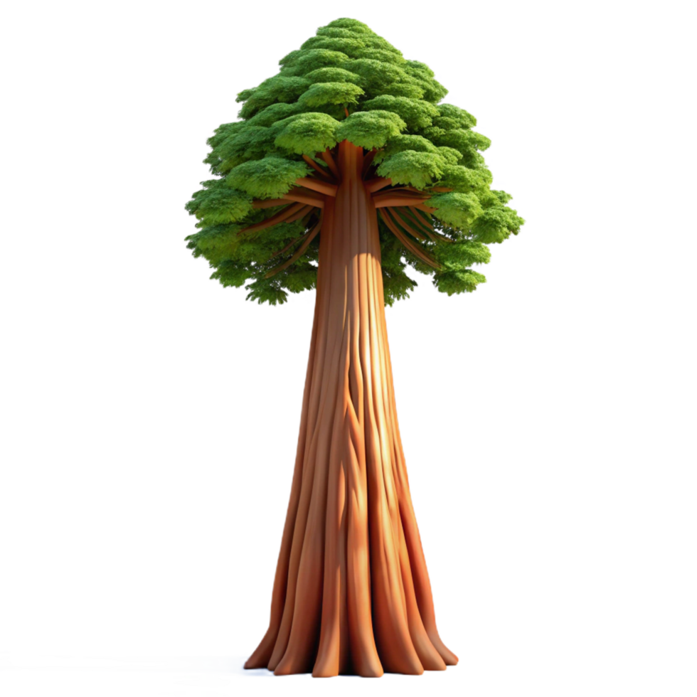 mesmerizing melancholic impressionist A giant sequoia tree reaching towards the sky, majestic and imposing, realistic style, dappled sunlight impeccable png