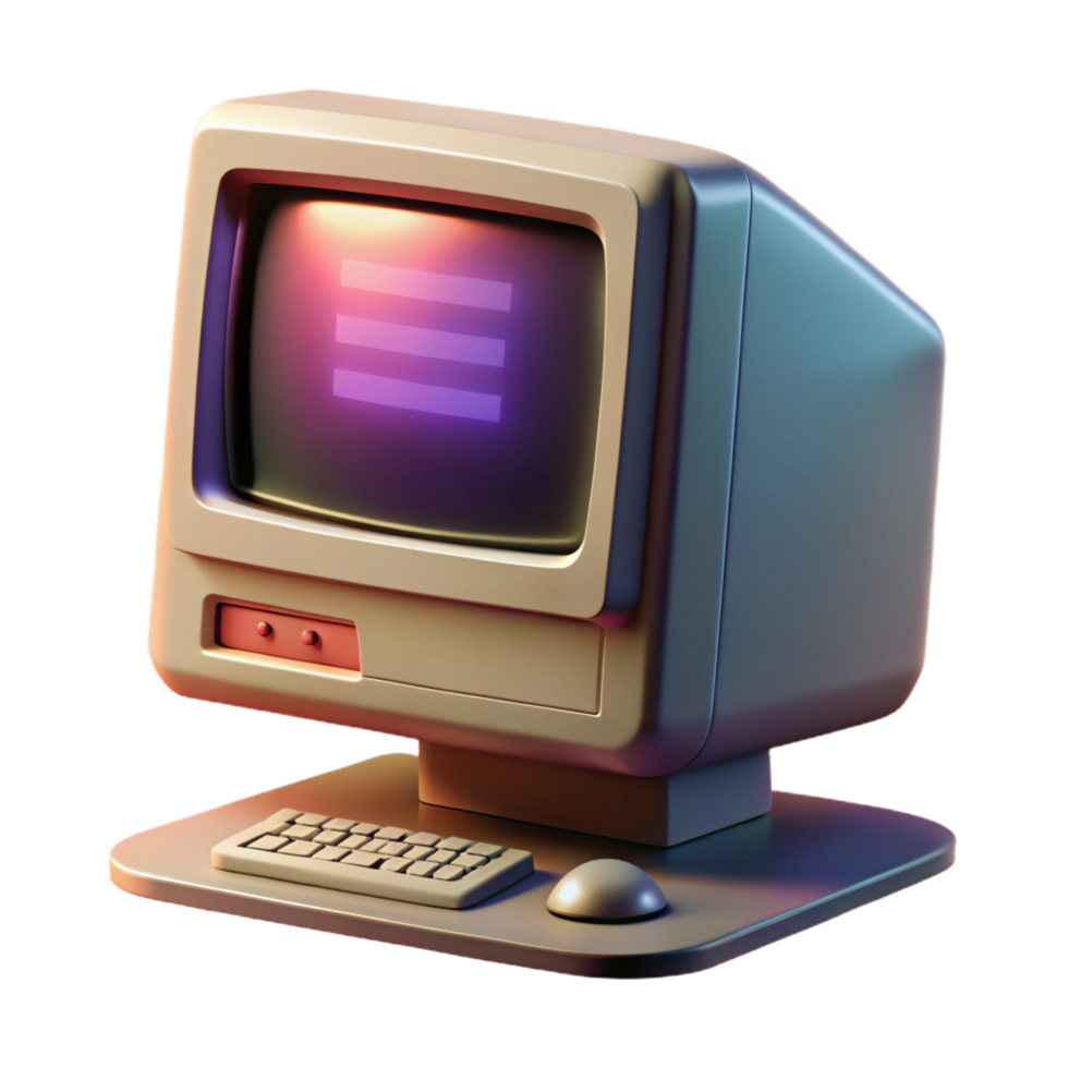splendid ethereal minimalist A vintage computer monitor displaying a cryptic message, static flickering across the screen, dark lighting, retro style artisan png