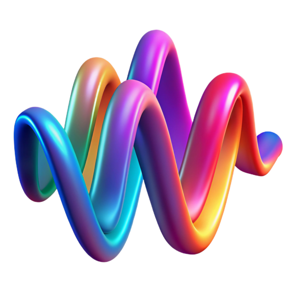 dazzling harmonious art deco An abstract representation of sound waves, visualized as colorful ribbons and curves, illuminated by a dynamic, pulsating light. Synthwave style, vibrant gallery standard png