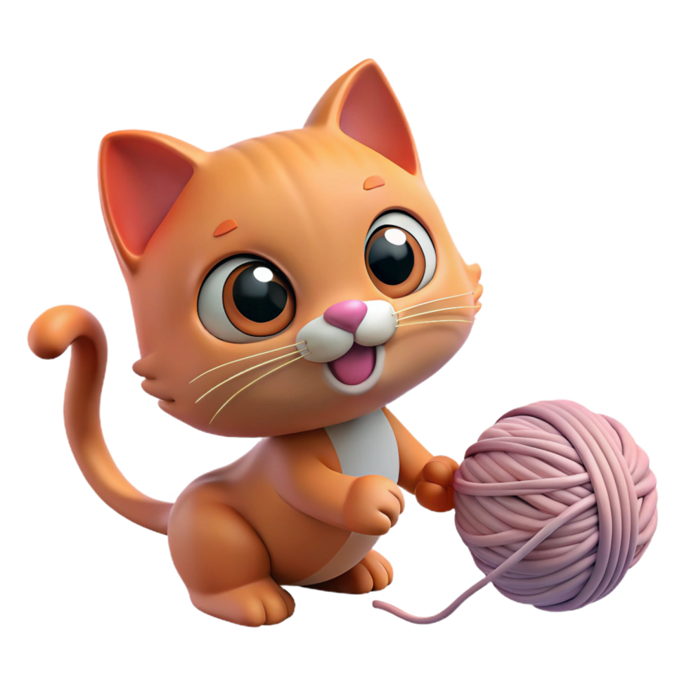 nostalgic striking A playful kitten batting at a ball of yarn, soft lighting, adorable expression masterfully captured png