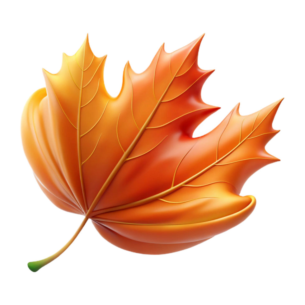 iconic classic A solitary autumn leaf falling gracefully, swirling motion blur, warm orange and red hues, against a clear sky, cinematic style precision png