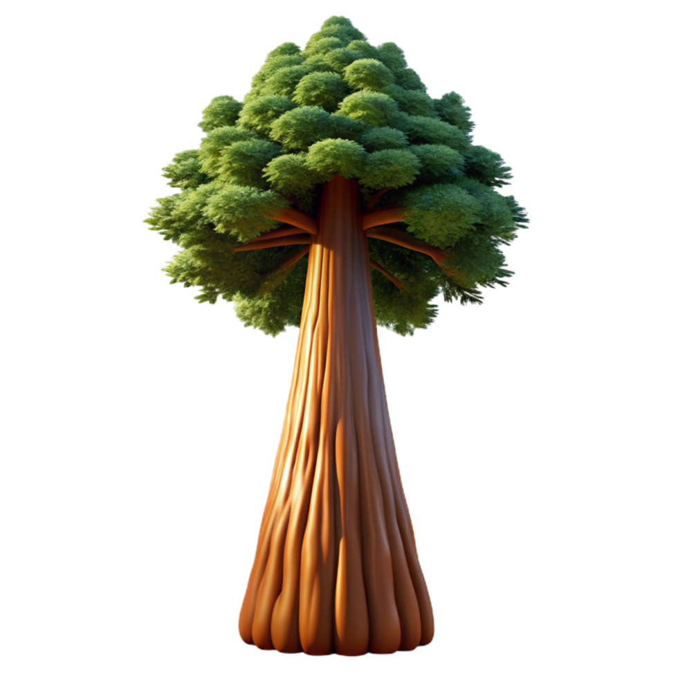 reflective mesmerizing A giant sequoia tree, viewed from below, dappled sunlight, photorealistic style artisan png