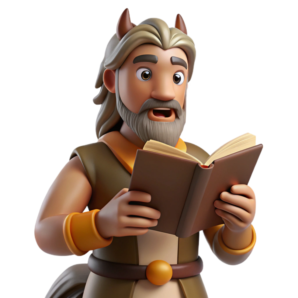 standout industrial A wise old centaur reading a leather bound tome in a sun drenched glade. Warm, natural lighting, classical realism style 4K png