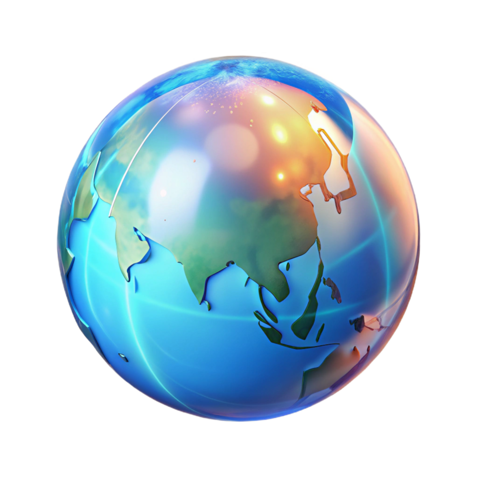 dramatic tranquil retro A holographic projection of the Earth, rotating slowly, intricate details of continents and oceans, soft, ambient lighting precision png