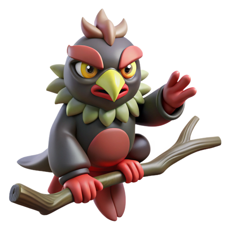 dazzling passionate nordic A mischievous tengu perched on a tree branch, mountain setting, misty lighting, Japanese folklore style exclusive png