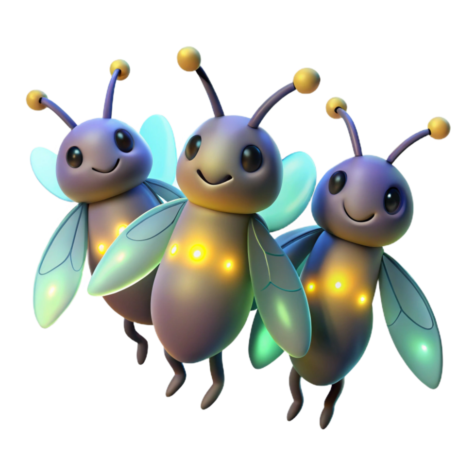rare surreal A group of fireflies dancing in a dark forest clearing, magical and dreamlike, with glowing bioluminescence gallery standard png
