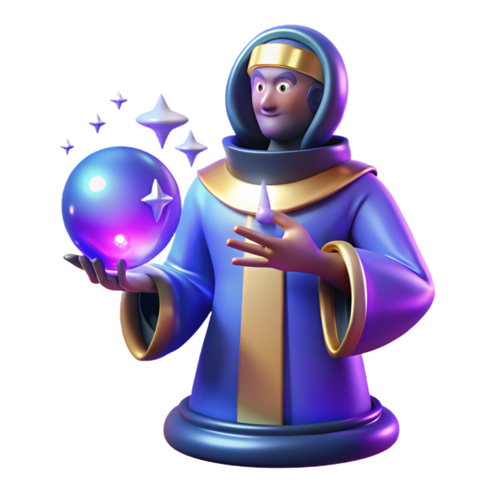 fascinating quintessential A wise oracle consulting the stars, ethereal blue and purple lighting, Art Deco style png