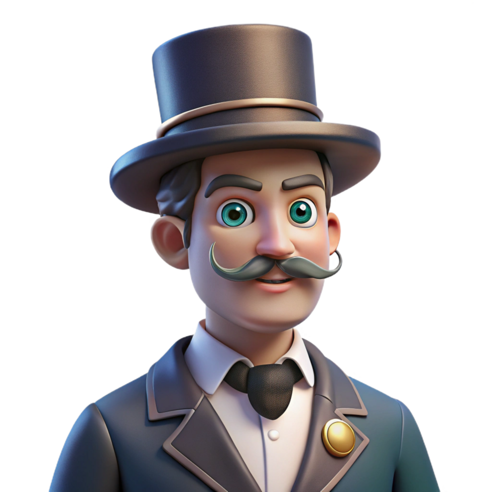 celebrated renaissance Portrait of a Victorian gentleman with a monocle and top hat, soft window light, vintage style genuine png