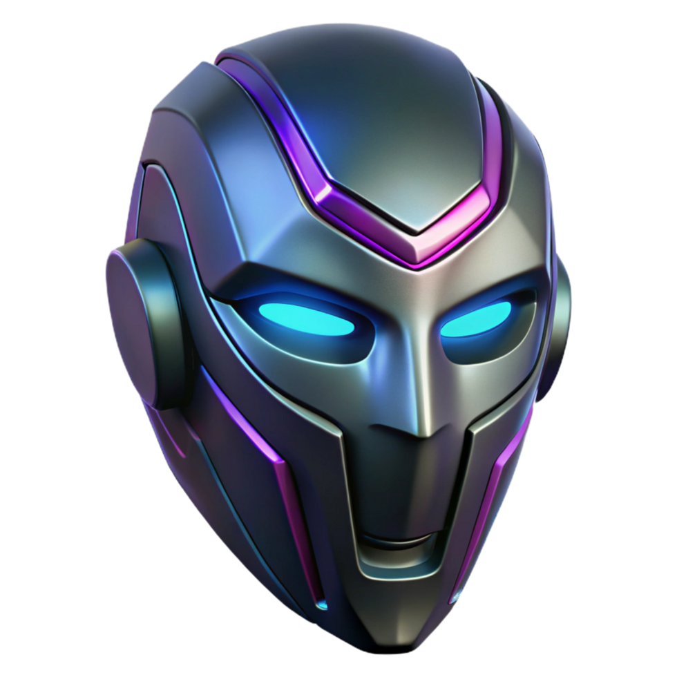 picturesque peaceful contemporary A futuristic mask, sleek design, glowing LEDs, cyberpunk style perfect clarity png