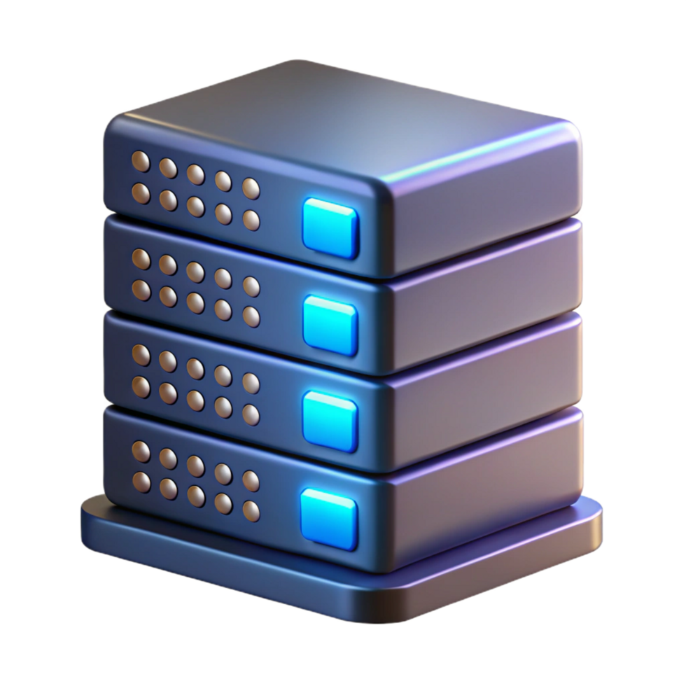mysterious striking A server rack humming with activity, illuminated by blinking LED lights, data center style refined png