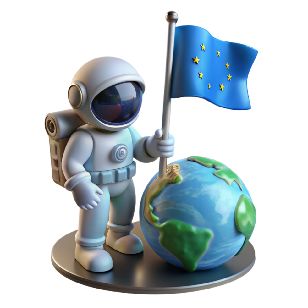 gorgeous gothic A lone astronaut plants a glowing flag on a desolate, alien planet, the Earth visible as a small blue marble in the distance. Realistic style, dramatic lighting flawless png
