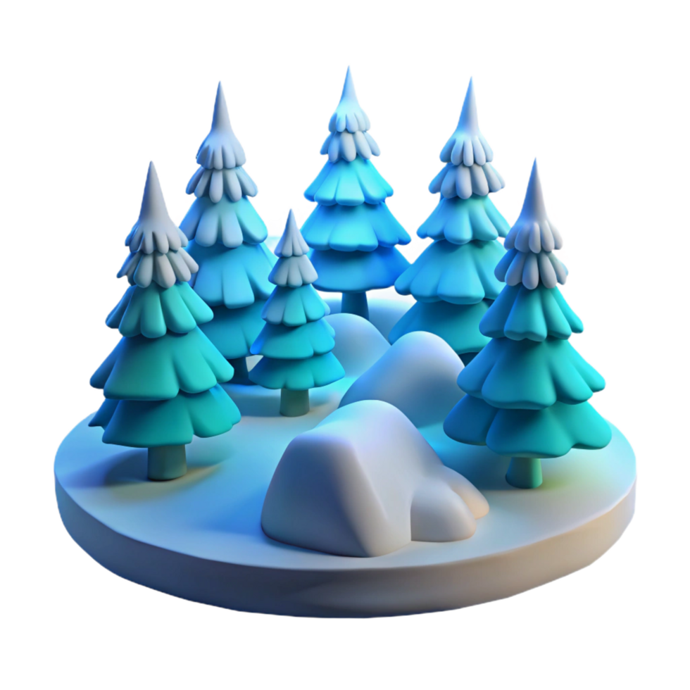melancholic dazzling A snow covered pine forest, quiet and serene, soft blue light, minimalist composition, top tier png