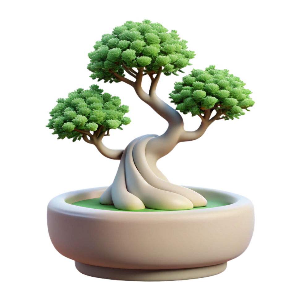 dramatic rare A bonsai tree in a ceramic pot, soft light, Zen style, minimalist composition, png