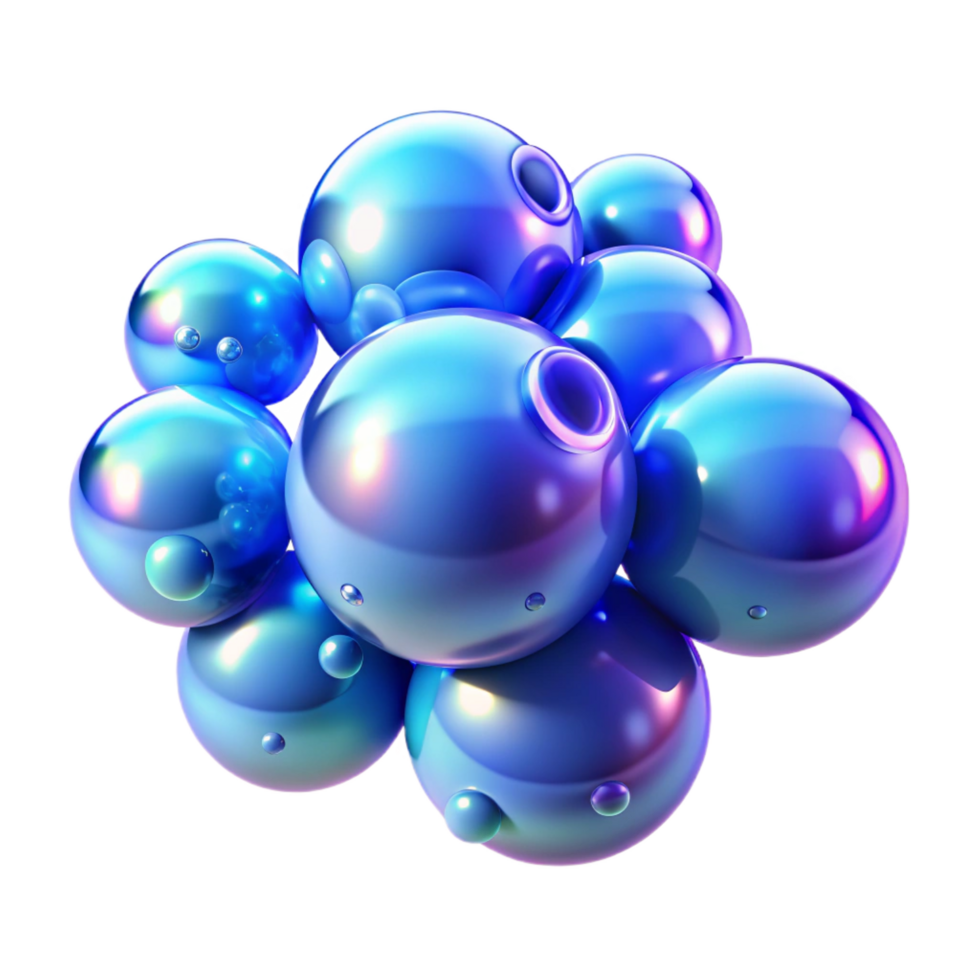 magnificent ethereal organic A field of glowing, iridescent bubbles, floating in zero gravity, illuminated by a cool, blue light professional png