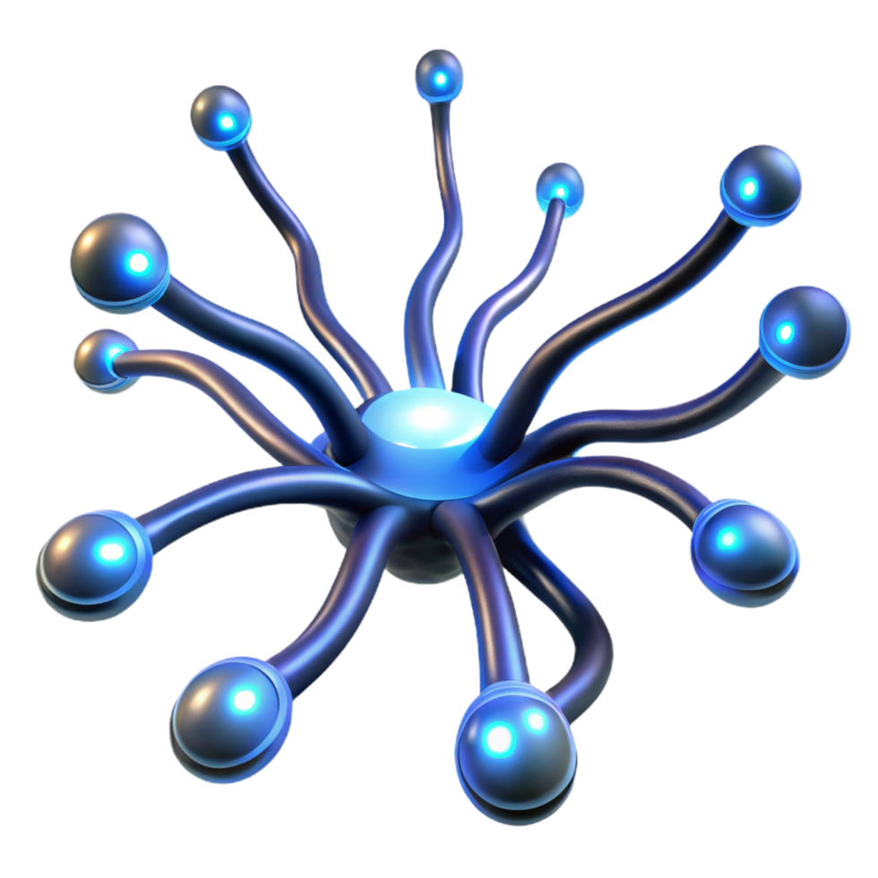 gorgeous sought after A network of pulsating, bioluminescent tendrils reaching outwards, illuminated by their own internal light png