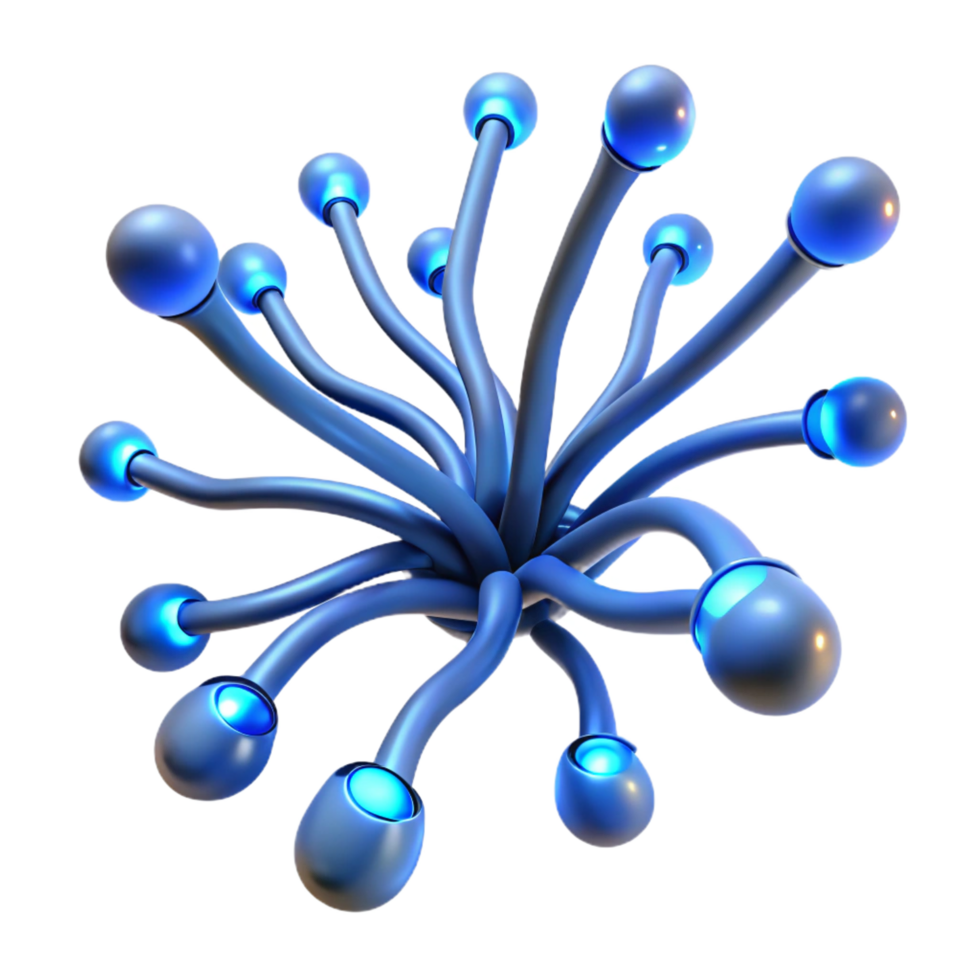 standout surreal A network of pulsating, bioluminescent tendrils reaching outwards, illuminated by their own internal light detailed png