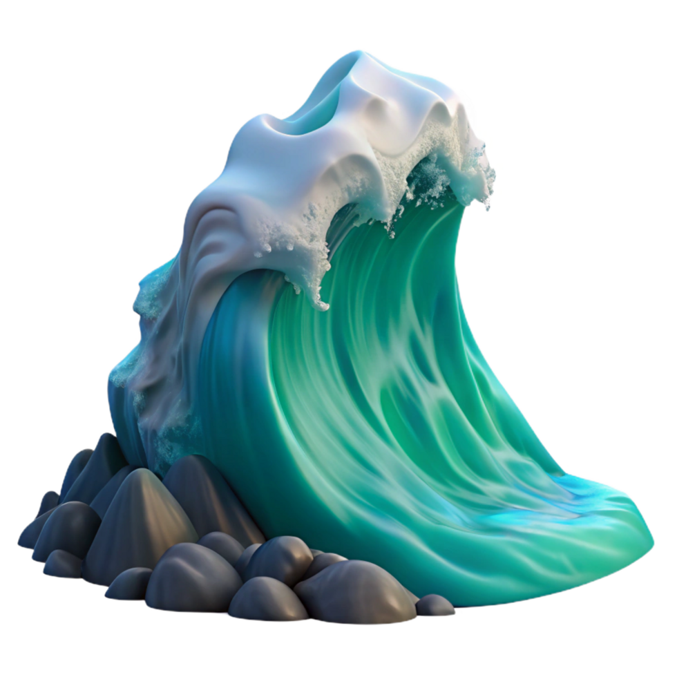 playful serene A roaring ocean wave crashing against a cliff, dramatic lighting, realistic style, dynamic movement, sharp png