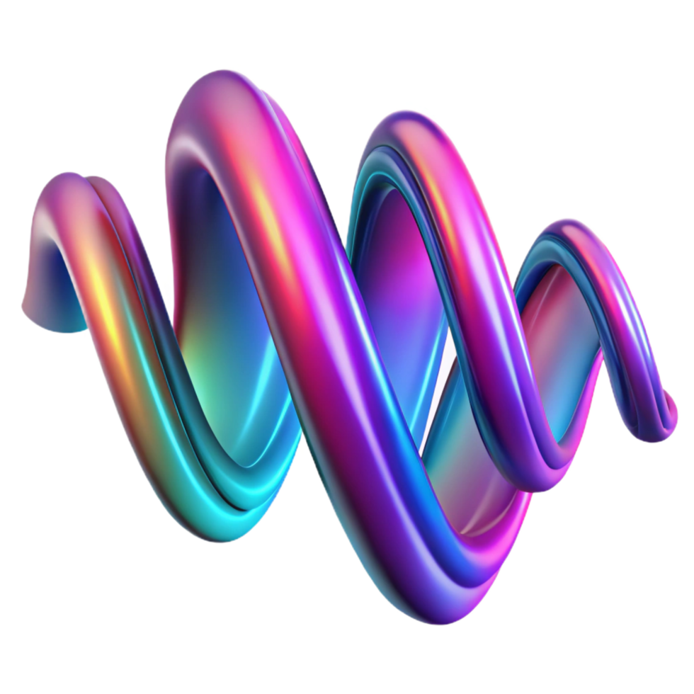 alluring standout An abstract representation of sound waves, visualized as colorful ribbons and curves, illuminated by a dynamic, pulsating light. Synthwave style, vibrant png