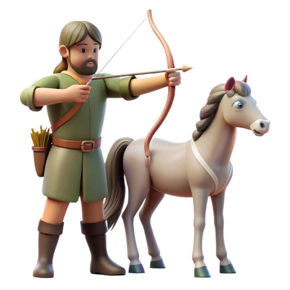intense picturesque A wise centaur teaching archery to a young human, soft, diffused lighting, Renaissance style exclusive png