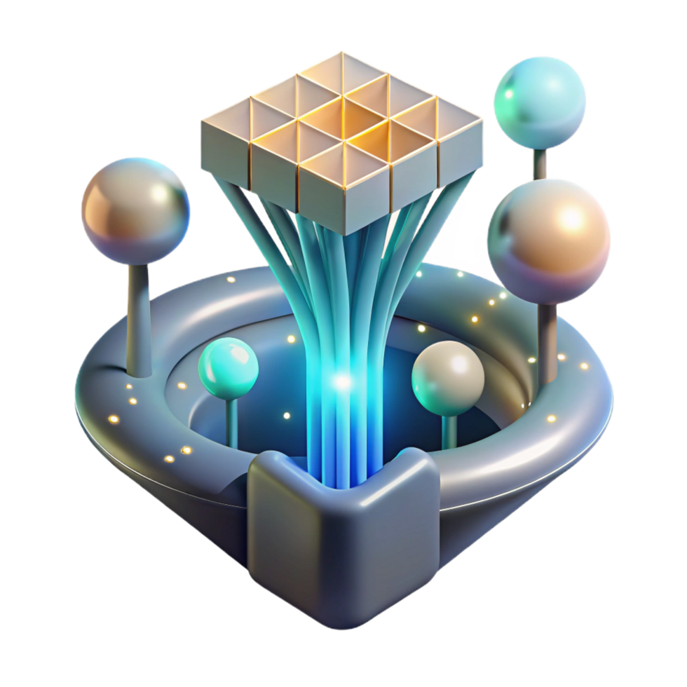 hypnotic exemplary An abstract representation of data flow, visualized as streams of light particles, lit by a dynamic, changing light, in a technological style png