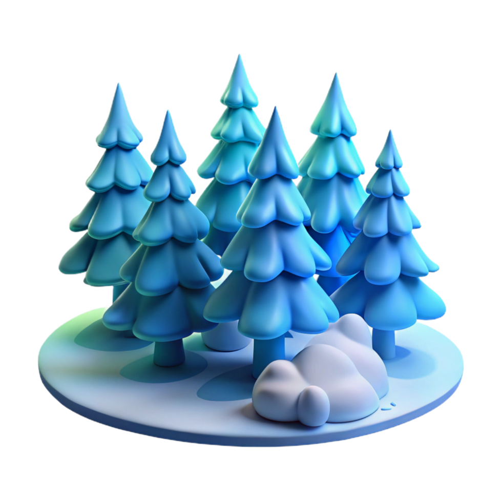 glorious joyful abstract A snow covered pine forest, quiet and serene, soft blue light, minimalist composition, exclusive png