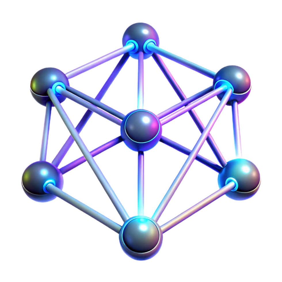 quintessential impressionist A network of interconnected nodes pulsing with light, data streams flowing between them, neon lighting, futuristic style ultra HD png