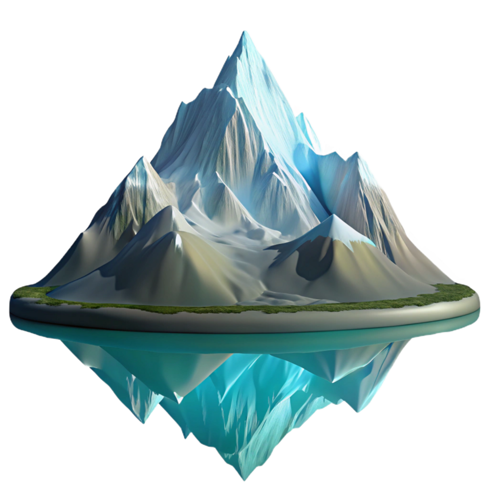 sought after industrial A majestic snow capped mountain peak, reflecting in a crystal clear alpine lake, Art Deco style authentic png