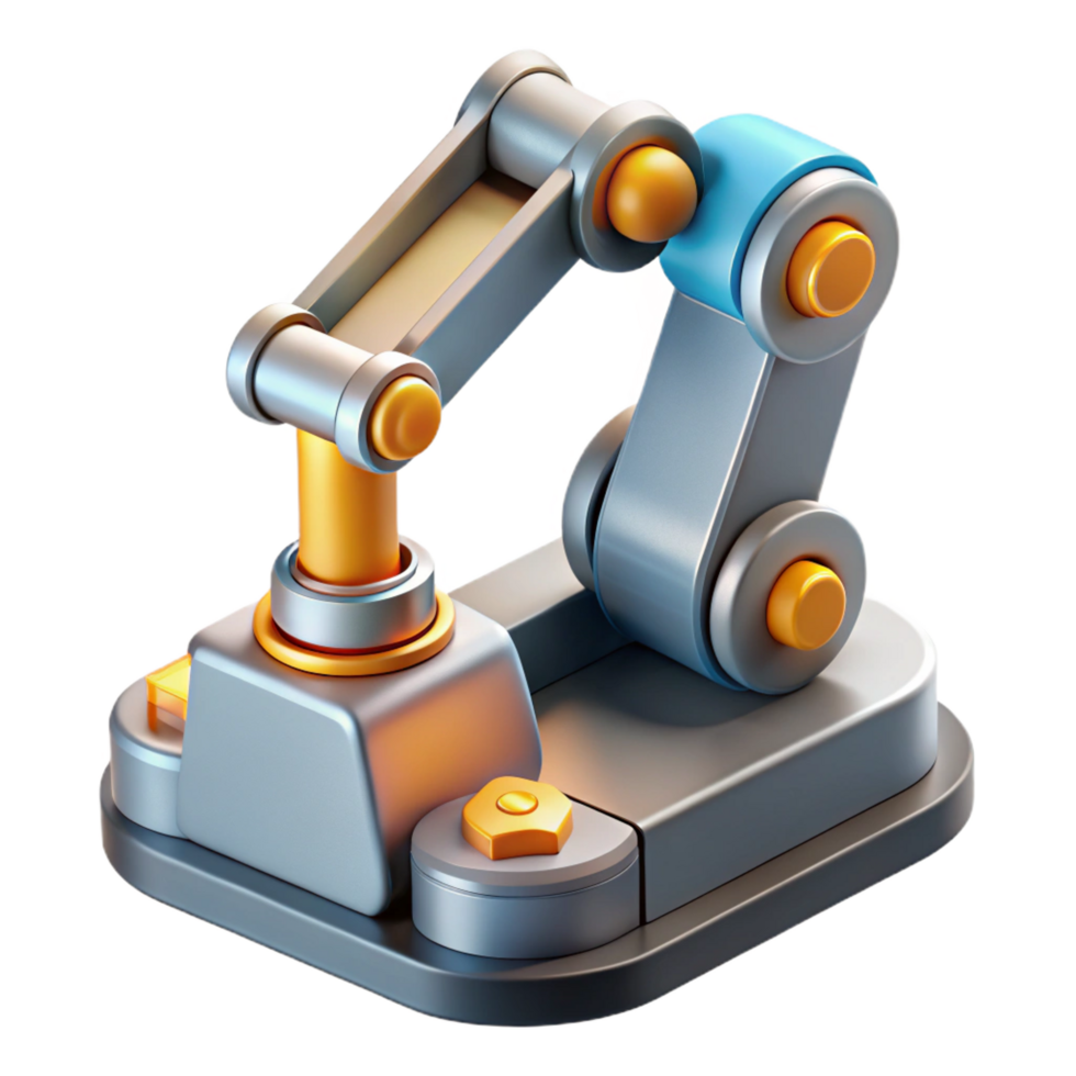 splendid signature A robotic arm assembling a complex electronic device, close up, factory lighting, industrial style png