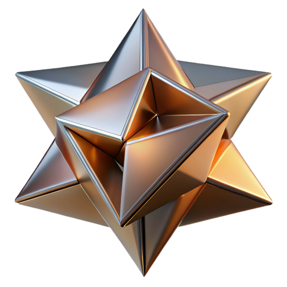 dramatic calm abstract A dynamic composition of intersecting planes and angles, with a metallic texture, in a bold, geometric style, under harsh, directional lighting professional png