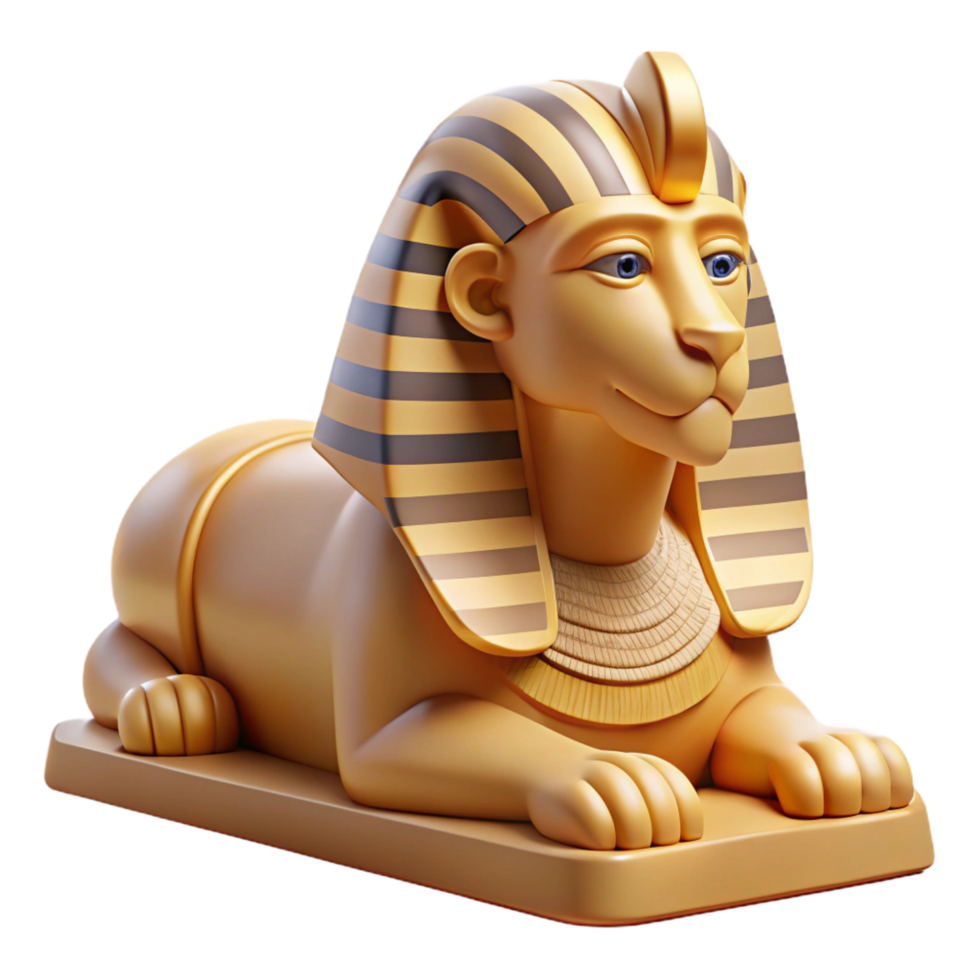 passionate dazzling A stoic sphinx posing a riddle, desert setting, harsh sunlight, Egyptian art style masterfully captured png