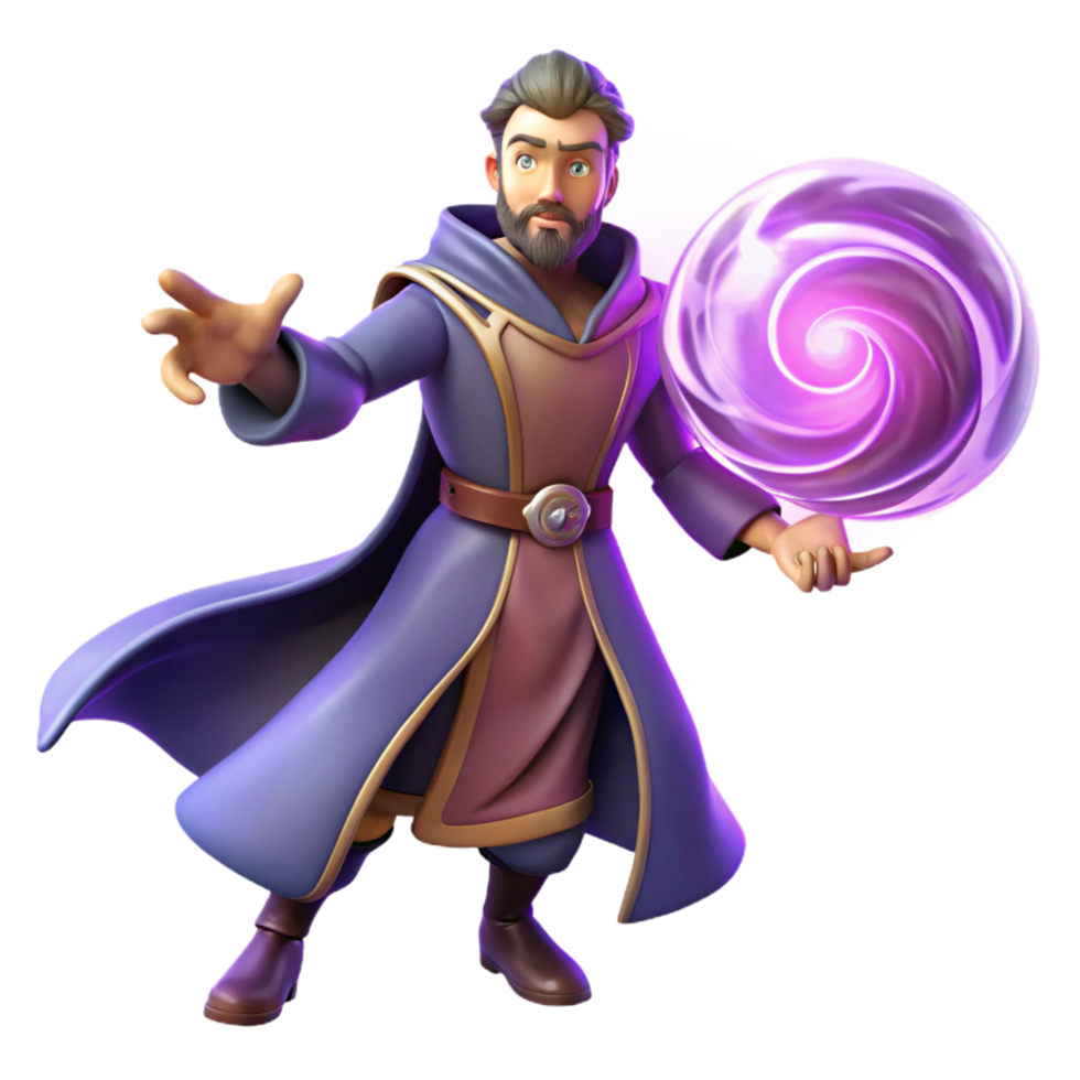 playful extraordinary A powerful sorcerer casting a spell of swirling arcane energy, vibrant, dynamic lighting, comic book style gallery standard png
