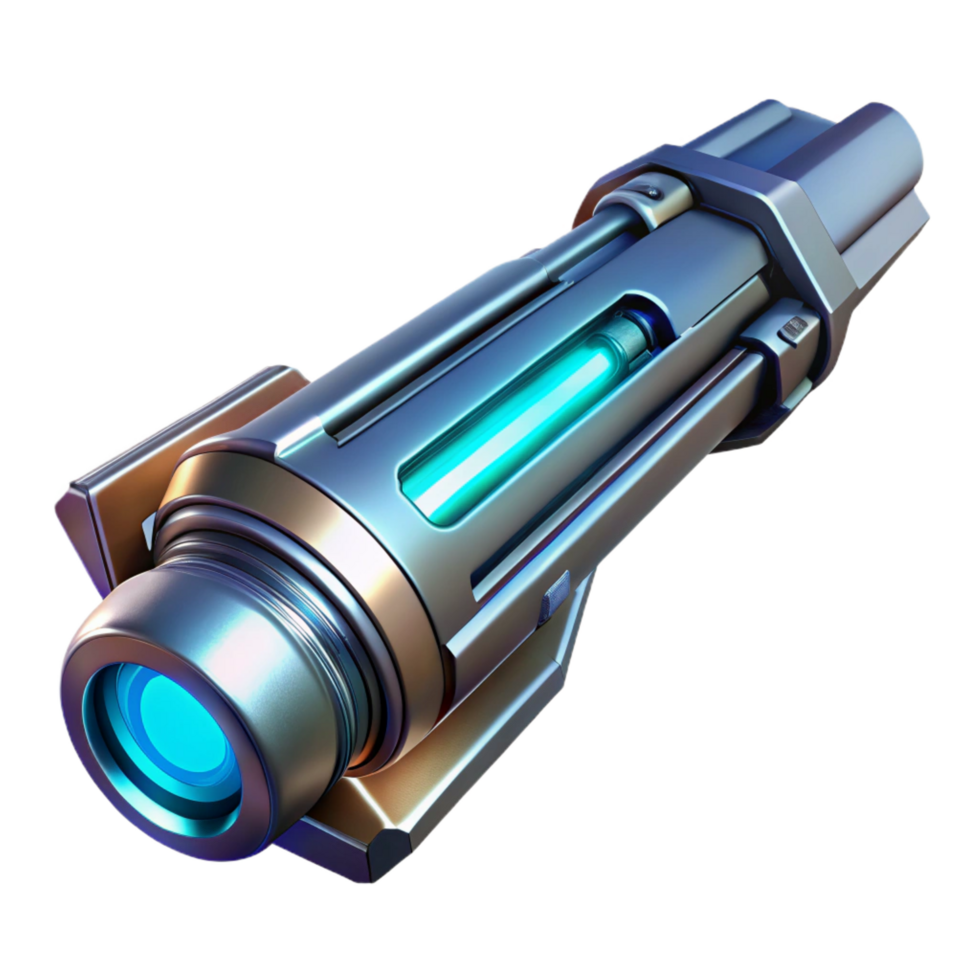 enchanting distinguished A futuristic weapon, sleek, metallic design, glowing energy core, dark, moody lighting, sci fi style png