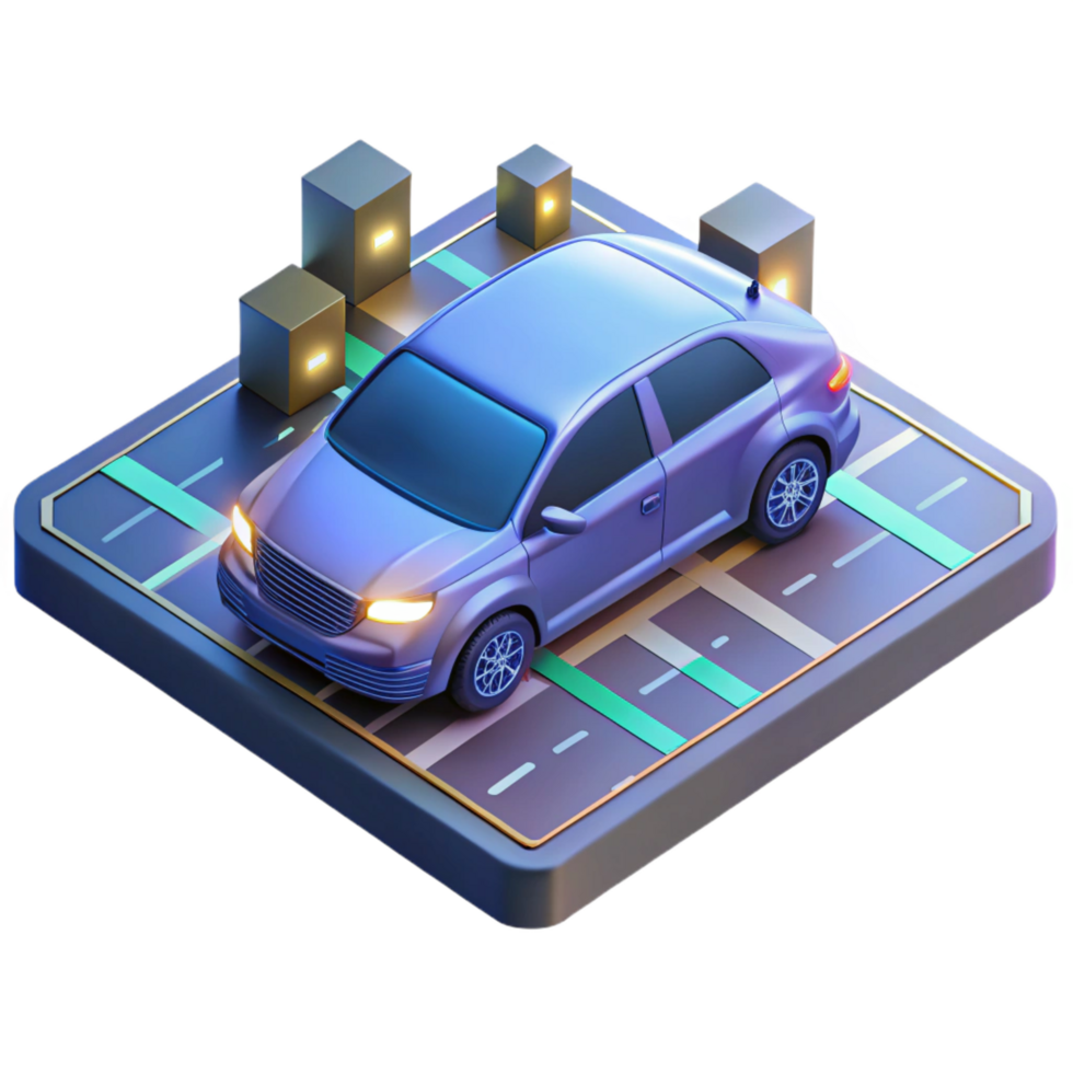 exceptional bohemian A self driving car navigating a busy intersection, sensor data visualized as glowing lines, in a futuristic, automotive style 8K png