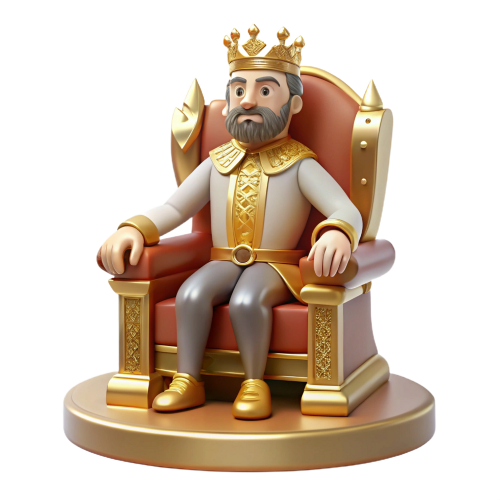 iconic rustic A regal king sitting on his throne, golden lighting, Renaissance painting style masterfully captured png