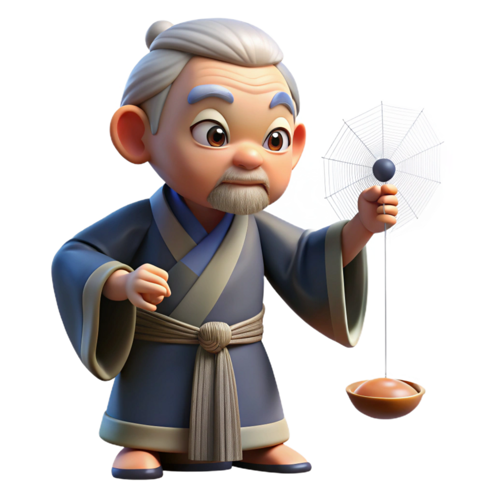 standout organic A wise old jorogumo spinning a web, dimly lit, Japanese art style detailed png