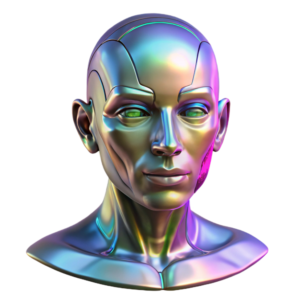 calm breathtaking A holographic projection of a human face, glitching and distorting, cyberpunk style elite png