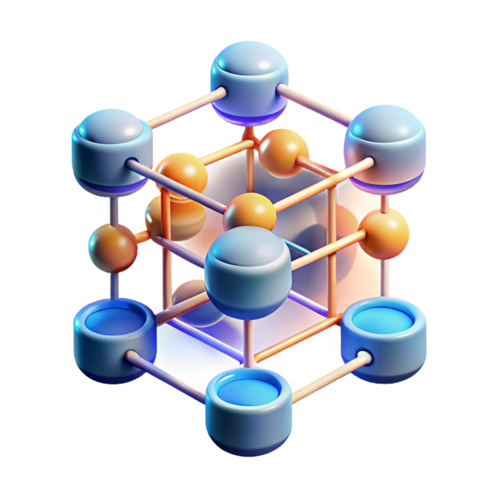 unforgettable impressionist An abstract representation of data flow, using interconnected nodes and lines, with a glowing effect and a dynamic animation sharp png