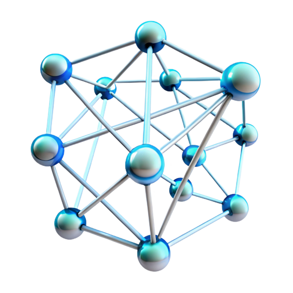 striking dramatic artistic A network of interconnected nodes, pulsating with data, glowing lines, abstract data visualization style expertly shot png