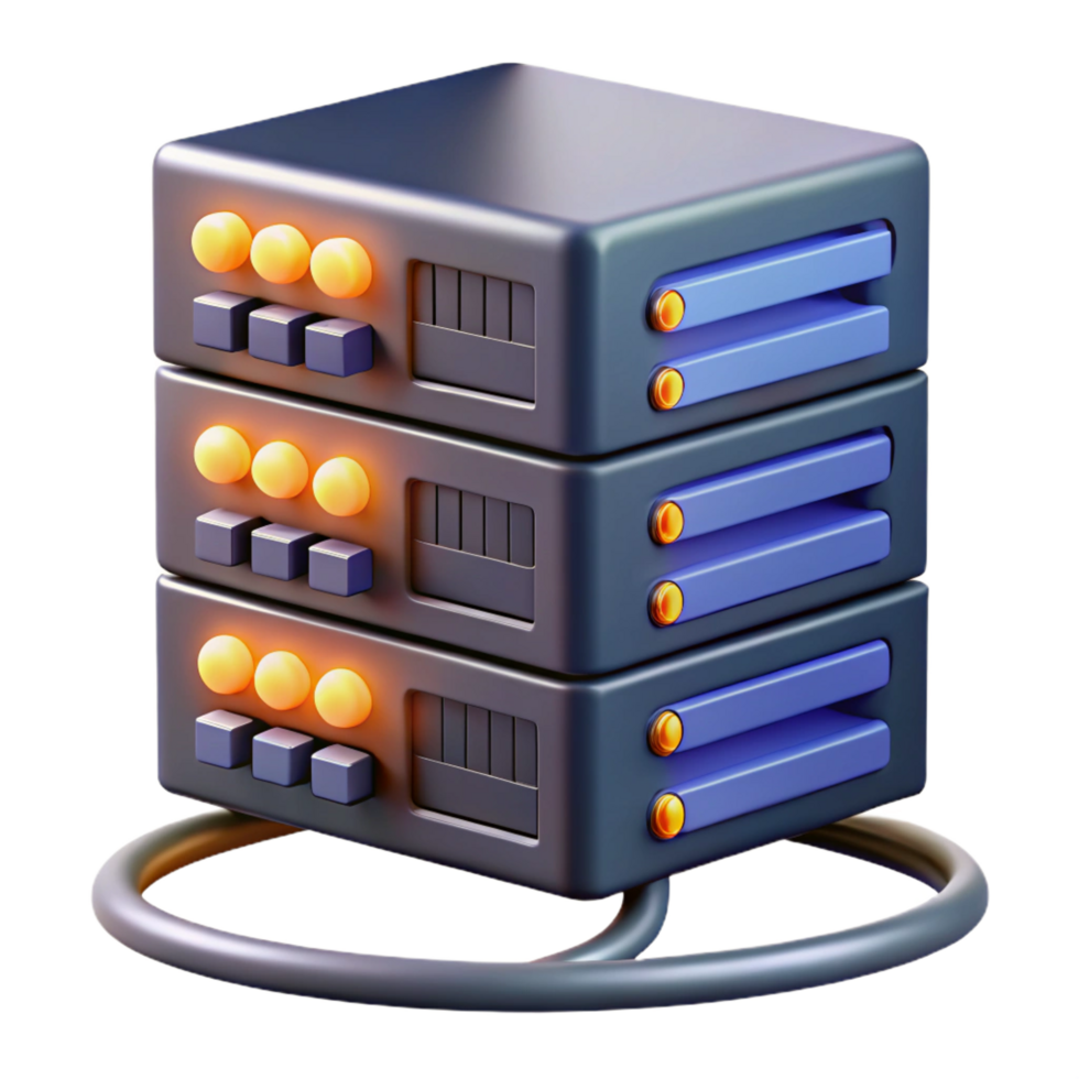 impressive memorable A server rack, blinking lights, cables and wires, data center style png
