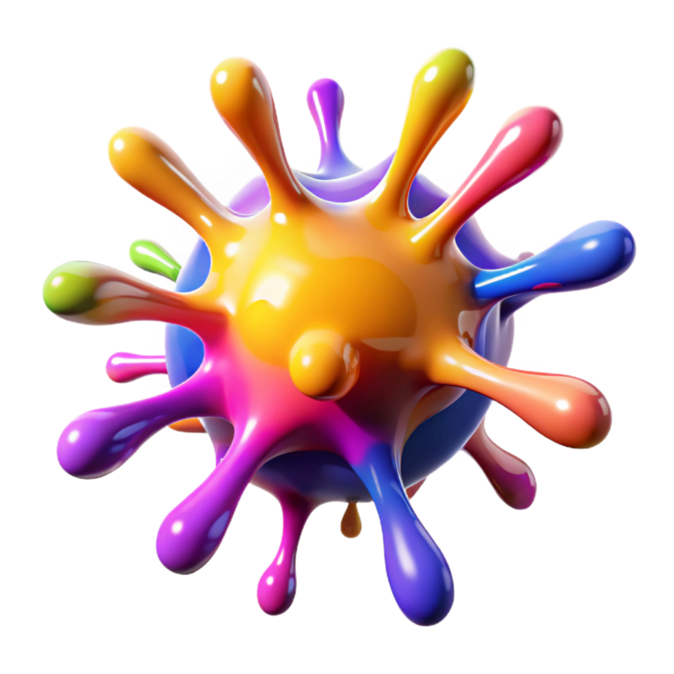 mesmerizing exceptional A chaotic explosion of paint splatters in vibrant, contrasting colors, illuminated by a bright, directional light png