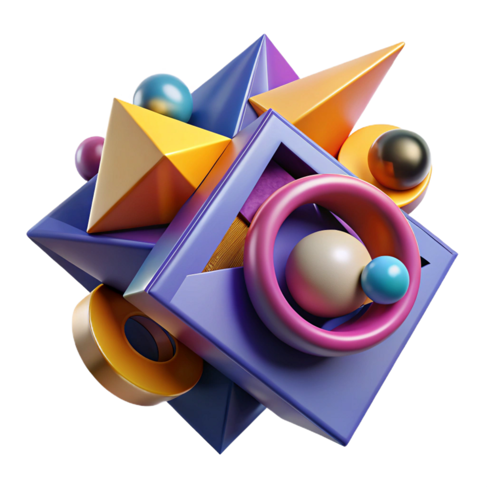sought after contemporary A dynamic, abstract composition of geometric shapes, with sharp, contrasting edges and a bold, graphic style flawless png