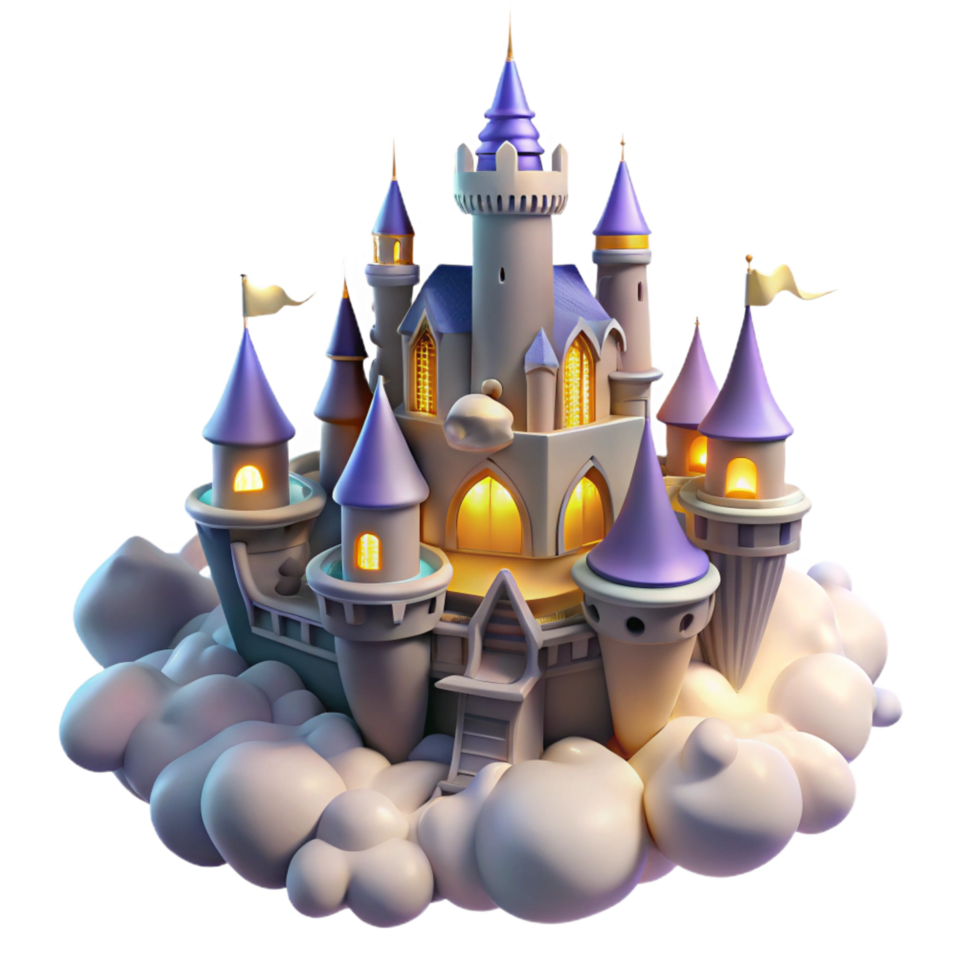 striking classic A floating castle in the clouds, intricate spires, glowing windows, magical, dreamy, fantasy art, 8K png