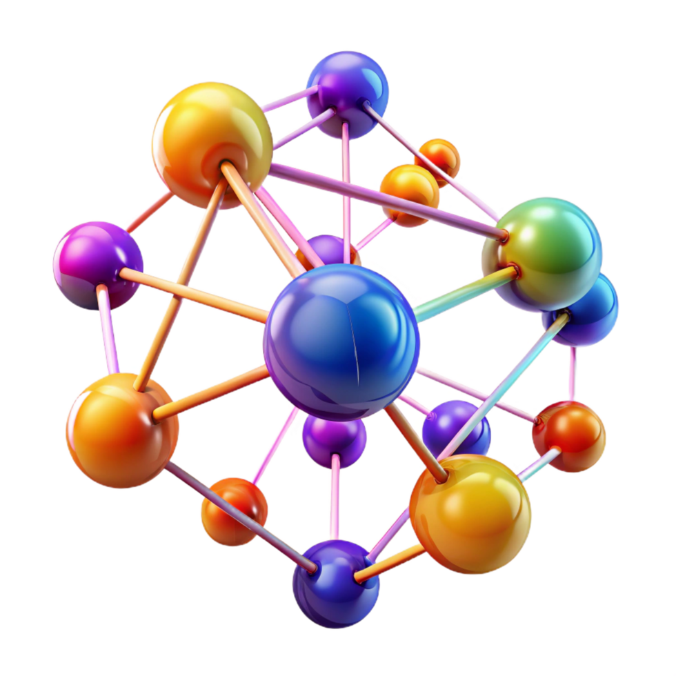 dramatic energetic geometric A network of interconnected nodes pulsating with energy, vibrant colors flowing between them, abstract art style high quality png