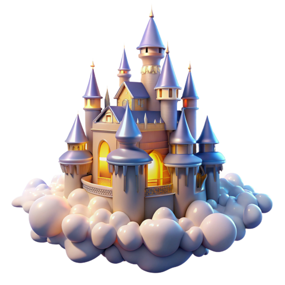 coveted coastal A floating castle in the clouds, intricate spires, glowing windows, magical, dreamy, fantasy art, luxury png