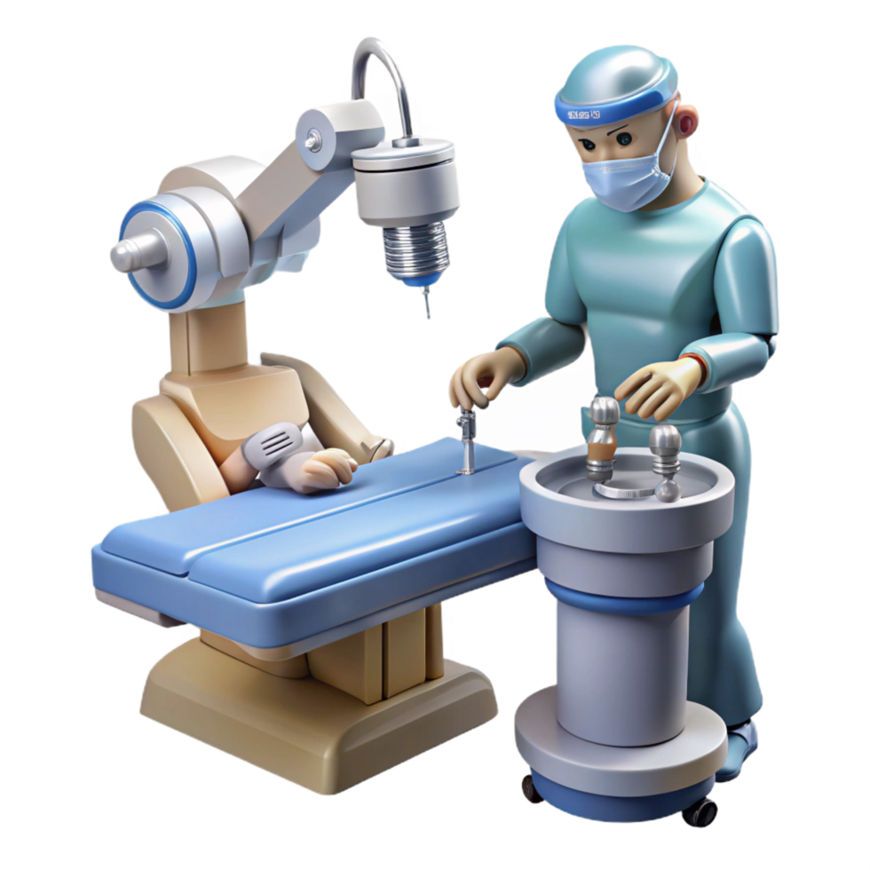 nostalgic wonderful A robotic surgeon performing a delicate operation, intricate instruments, sterile, bright lighting, photorealistic style 8K png