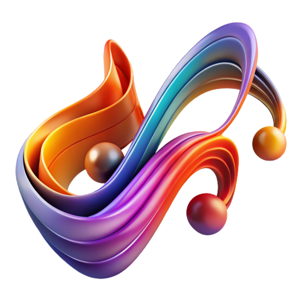 harmonious sumptuous An abstract representation of music, using flowing lines and vibrant colors, dynamically lit premium png