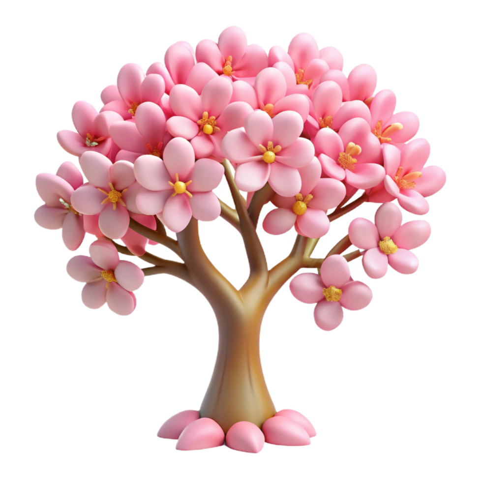 vibrant signature A blossoming cherry blossom tree, soft pink light, romantic and delicate style png