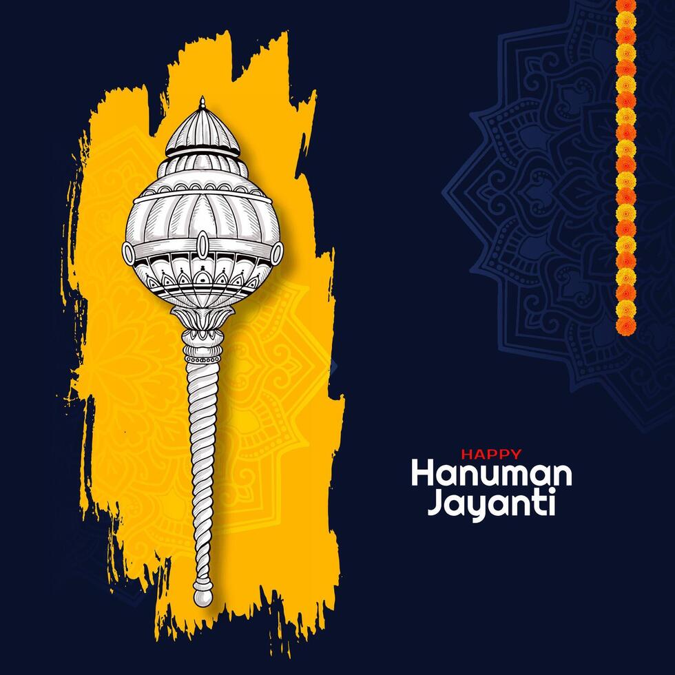 Modern Happy Hanuman Jayanti Indian festival mythological background vector